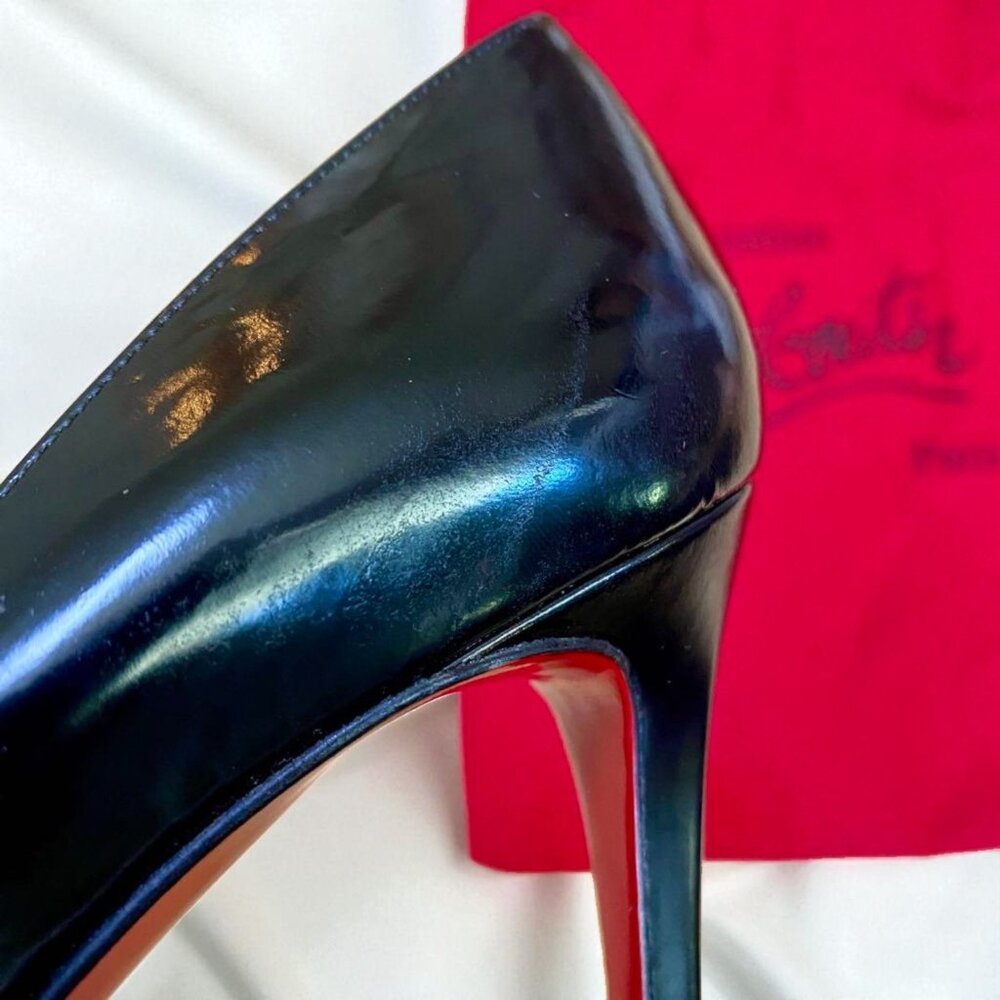Christian Louboutin Pigalle 85 Patent Black Pumps - Picture 4 of 12